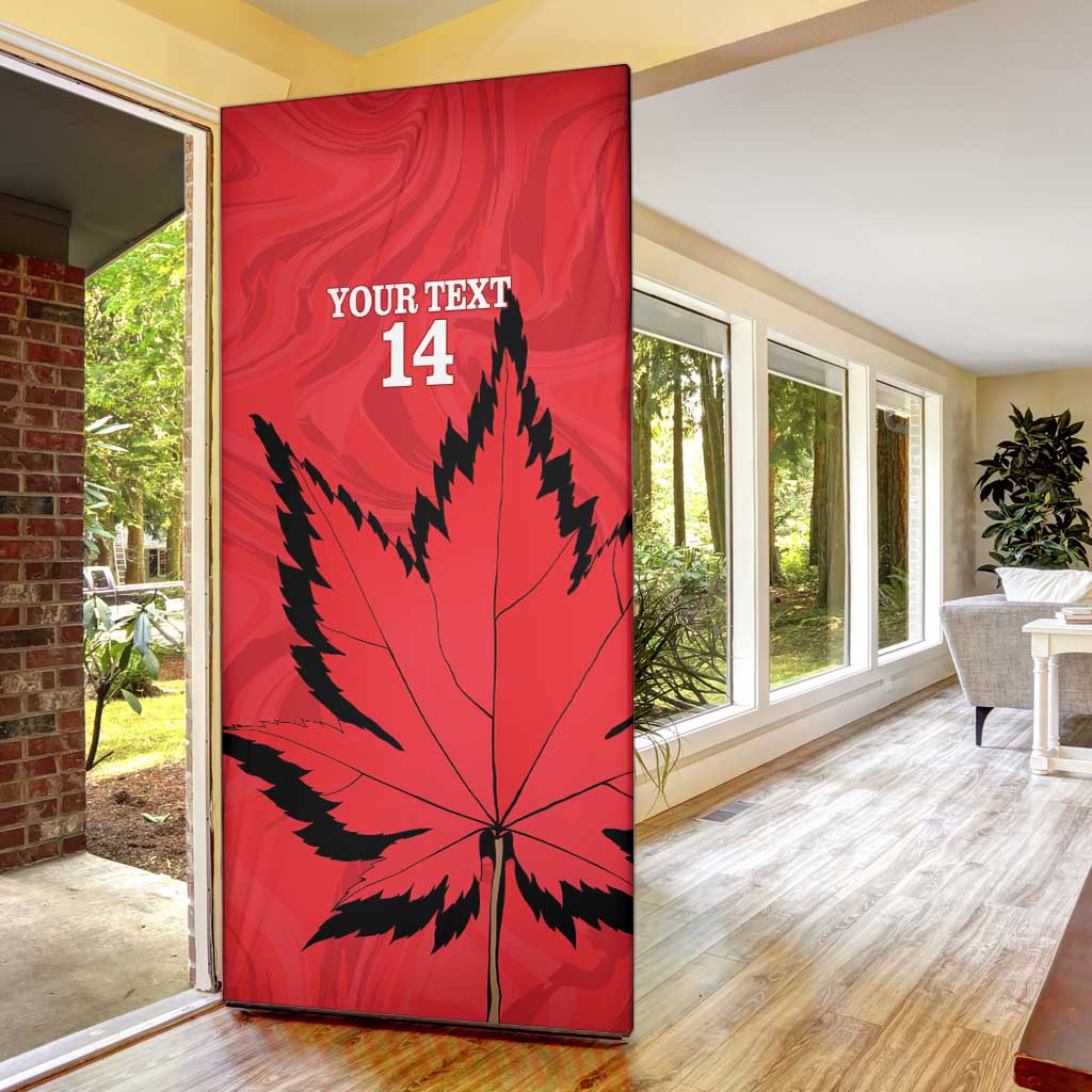 Custom Canada Curling Door Cover Go Maple Leaf Marble Style - Wonder Print Shop