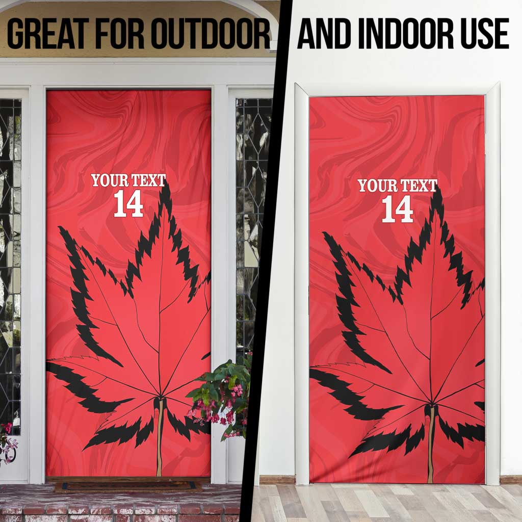 Custom Canada Curling Door Cover Go Maple Leaf Marble Style - Wonder Print Shop