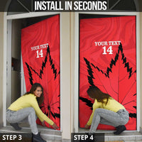 Custom Canada Curling Door Cover Go Maple Leaf Marble Style - Wonder Print Shop