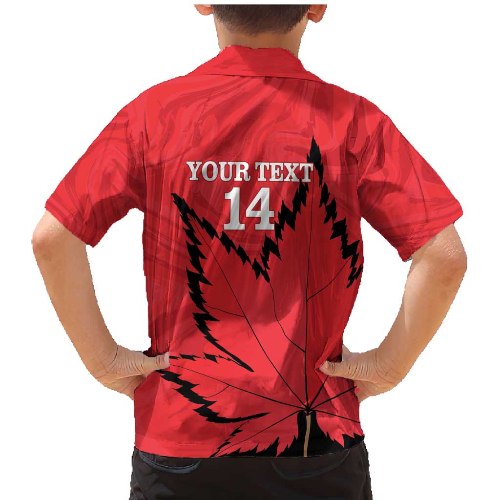 Custom Canada Curling Family Matching Mermaid Dress and Hawaiian Shirt Go Maple Leaf Marble Style - Wonder Print Shop