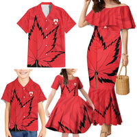 Custom Canada Curling Family Matching Mermaid Dress and Hawaiian Shirt Go Maple Leaf Marble Style - Wonder Print Shop