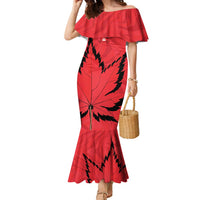 Custom Canada Curling Family Matching Mermaid Dress and Hawaiian Shirt Go Maple Leaf Marble Style - Wonder Print Shop