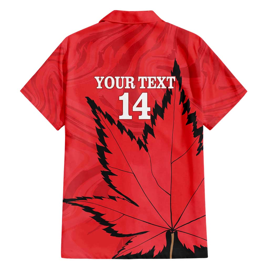 Custom Canada Curling Family Matching Off Shoulder Maxi Dress and Hawaiian Shirt Go Maple Leaf Marble Style - Wonder Print Shop