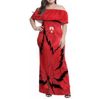 Custom Canada Curling Family Matching Off Shoulder Maxi Dress and Hawaiian Shirt Go Maple Leaf Marble Style - Wonder Print Shop
