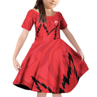 Custom Canada Curling Family Matching Off Shoulder Short Dress and Hawaiian Shirt Go Maple Leaf Marble Style - Wonder Print Shop