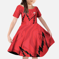 Custom Canada Curling Family Matching Short Sleeve Bodycon Dress and Hawaiian Shirt Go Maple Leaf Marble Style - Wonder Print Shop