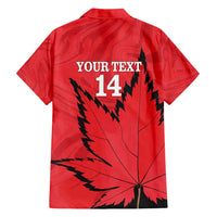 Custom Canada Curling Family Matching Short Sleeve Bodycon Dress and Hawaiian Shirt Go Maple Leaf Marble Style - Wonder Print Shop