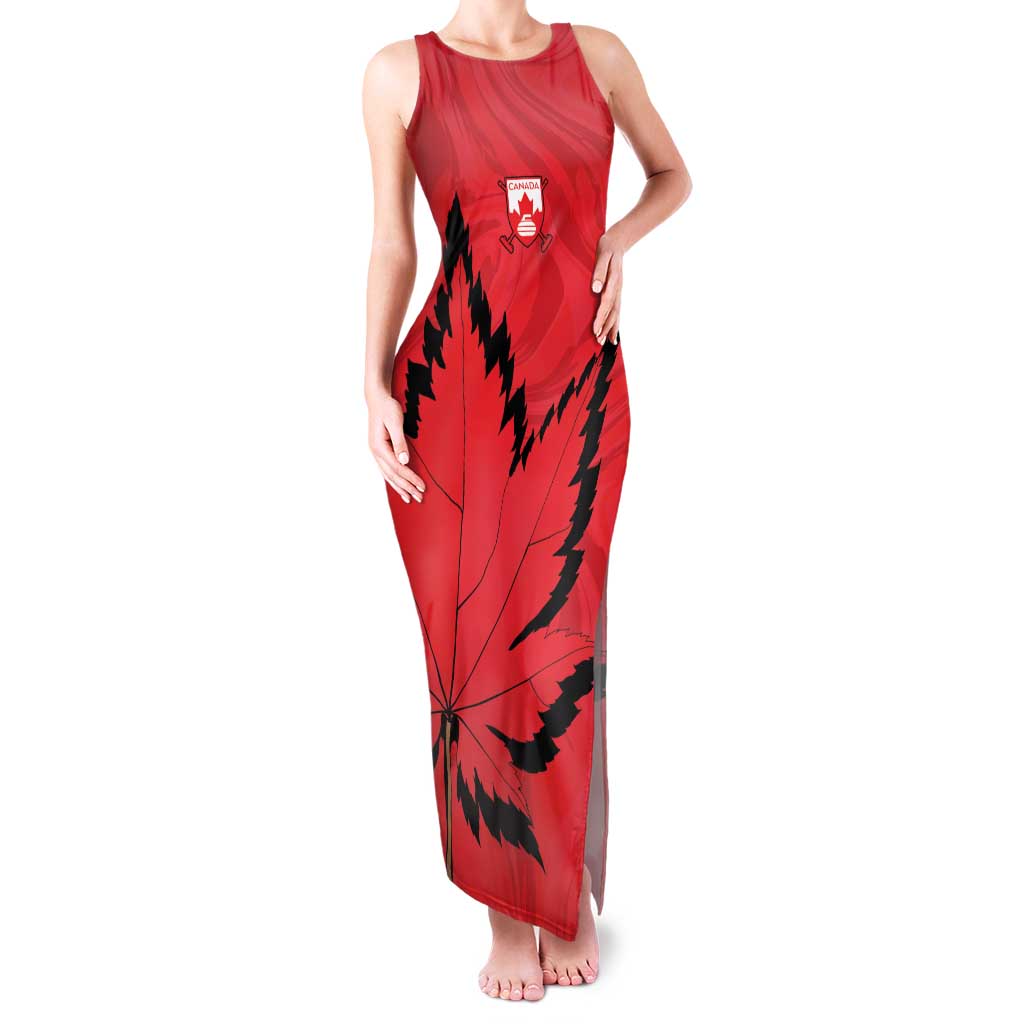 Custom Canada Curling Family Matching Tank Maxi Dress and Hawaiian Shirt Go Maple Leaf Marble Style - Wonder Print Shop