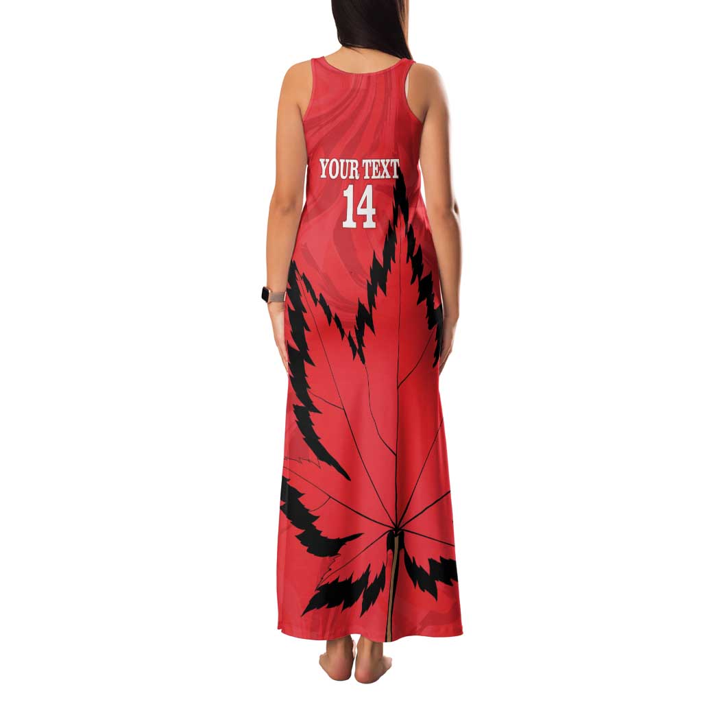 Custom Canada Curling Family Matching Tank Maxi Dress and Hawaiian Shirt Go Maple Leaf Marble Style - Wonder Print Shop