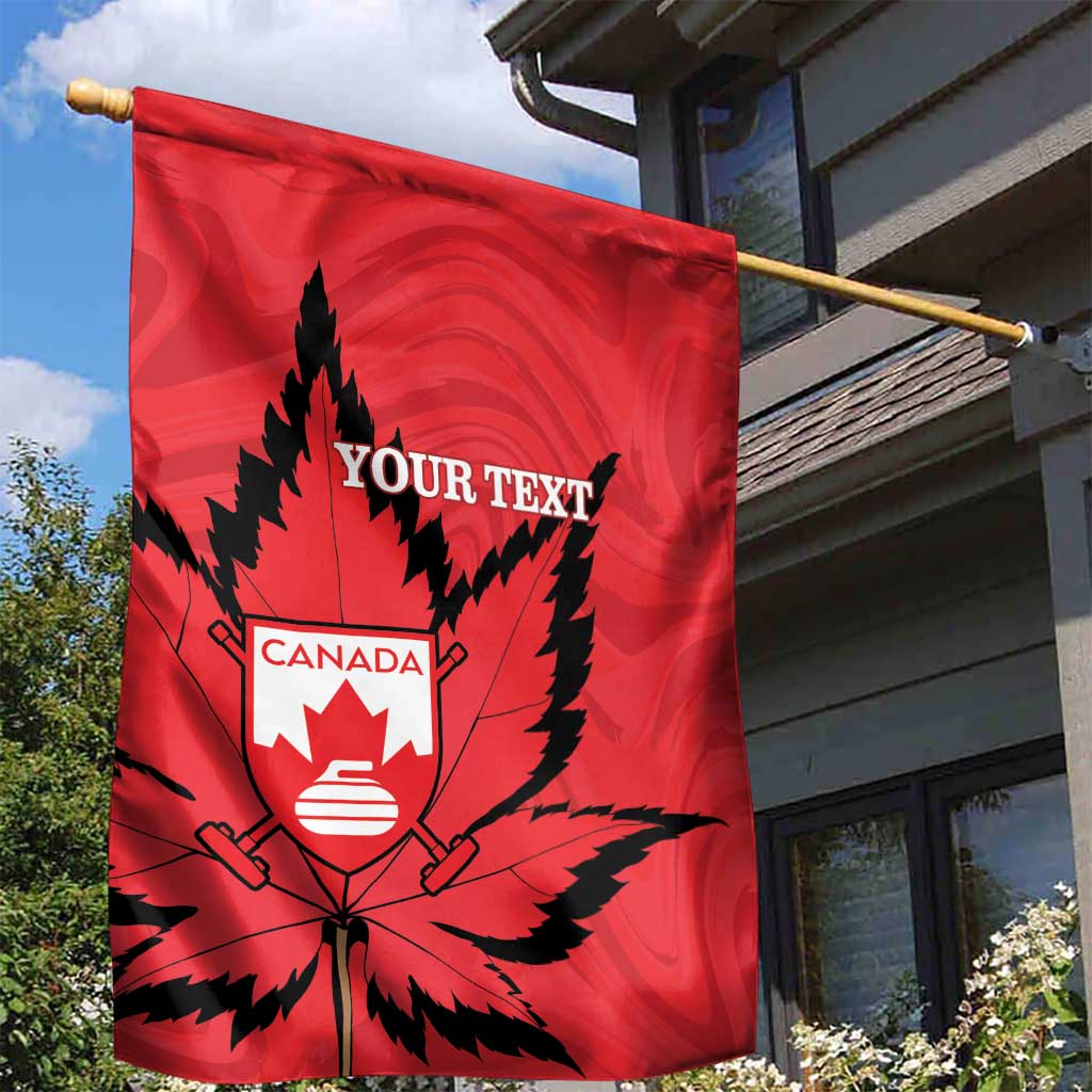 Custom Canada Curling Garden Flag Go Maple Leaf Marble Style - Wonder Print Shop
