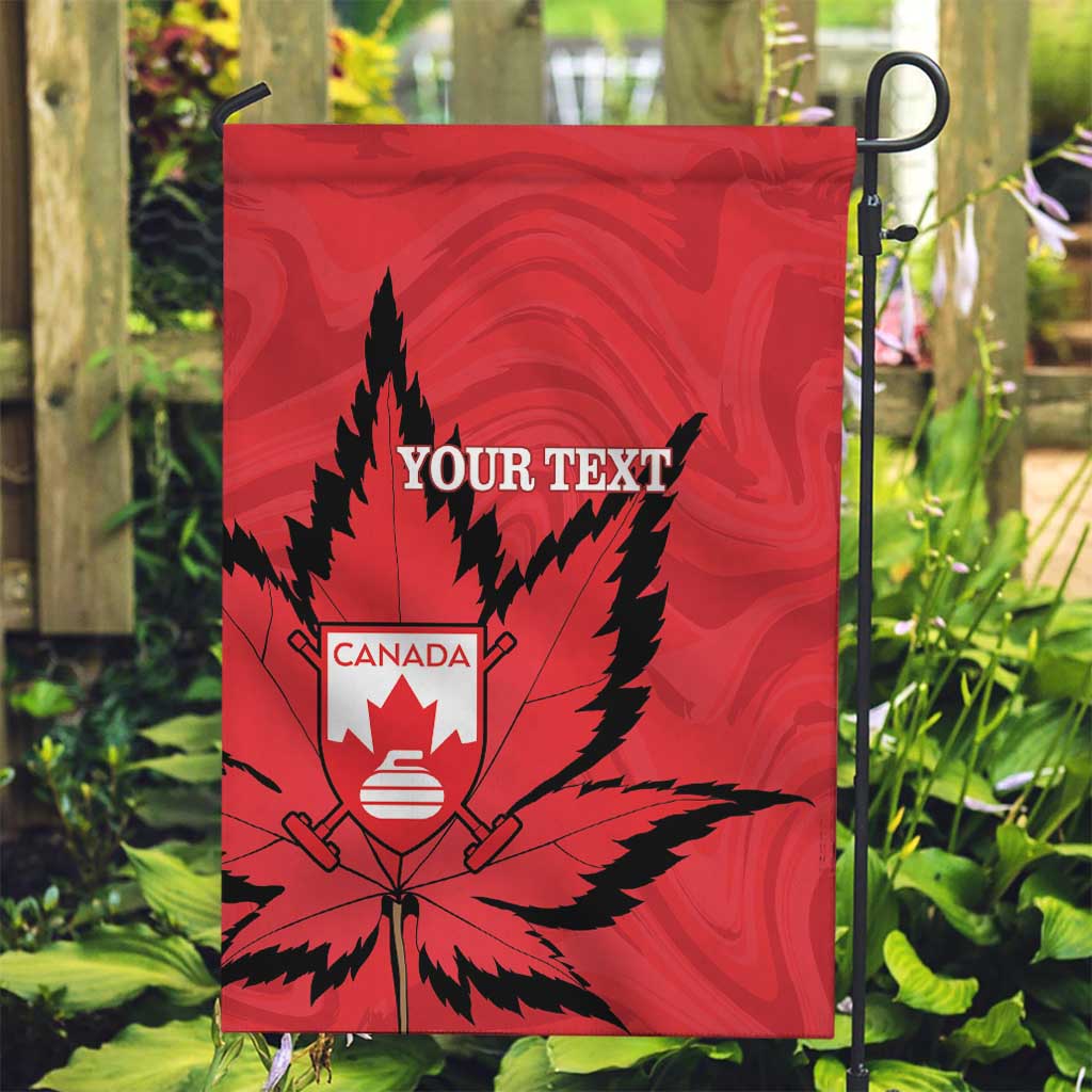 Custom Canada Curling Garden Flag Go Maple Leaf Marble Style - Wonder Print Shop