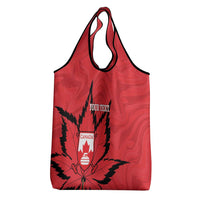 Custom Canada Curling Grocery Bag Go Maple Leaf Marble Style - Wonder Print Shop