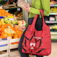 Custom Canada Curling Grocery Bag Go Maple Leaf Marble Style - Wonder Print Shop