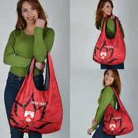 Custom Canada Curling Grocery Bag Go Maple Leaf Marble Style - Wonder Print Shop