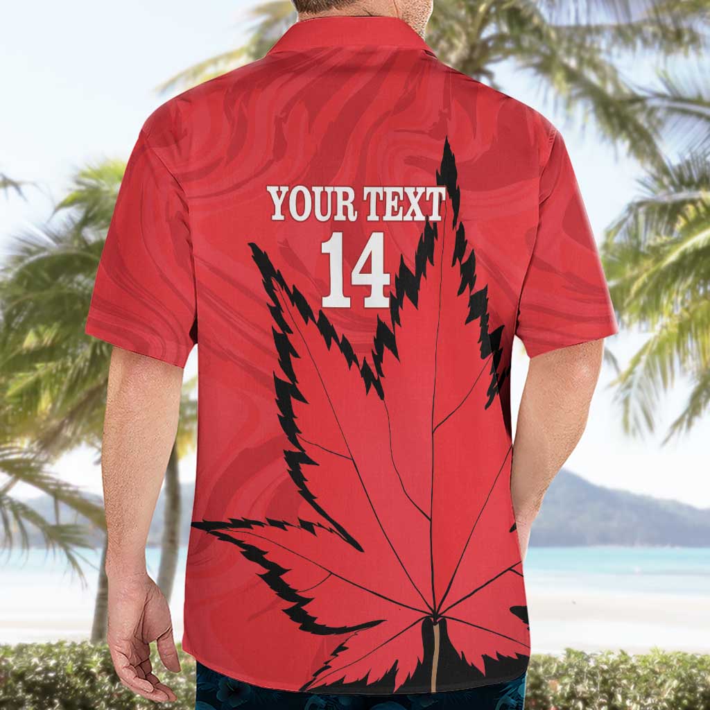 Custom Canada Curling Hawaiian Shirt Go Maple Leaf Marble Style - Wonder Print Shop