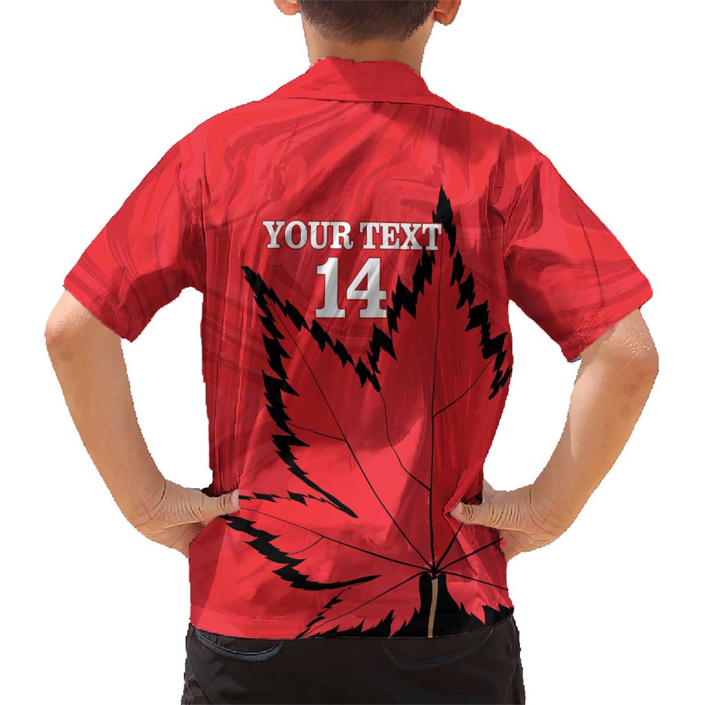 Custom Canada Curling Hawaiian Shirt Go Maple Leaf Marble Style - Wonder Print Shop