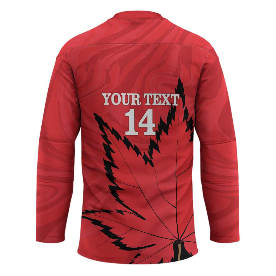 Custom Canada Curling Hockey Jersey Go Maple Leaf Marble Style - Wonder Print Shop