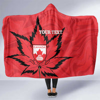 Custom Canada Curling Hooded Blanket Go Maple Leaf Marble Style - Wonder Print Shop