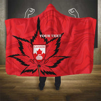 Custom Canada Curling Hooded Blanket Go Maple Leaf Marble Style - Wonder Print Shop