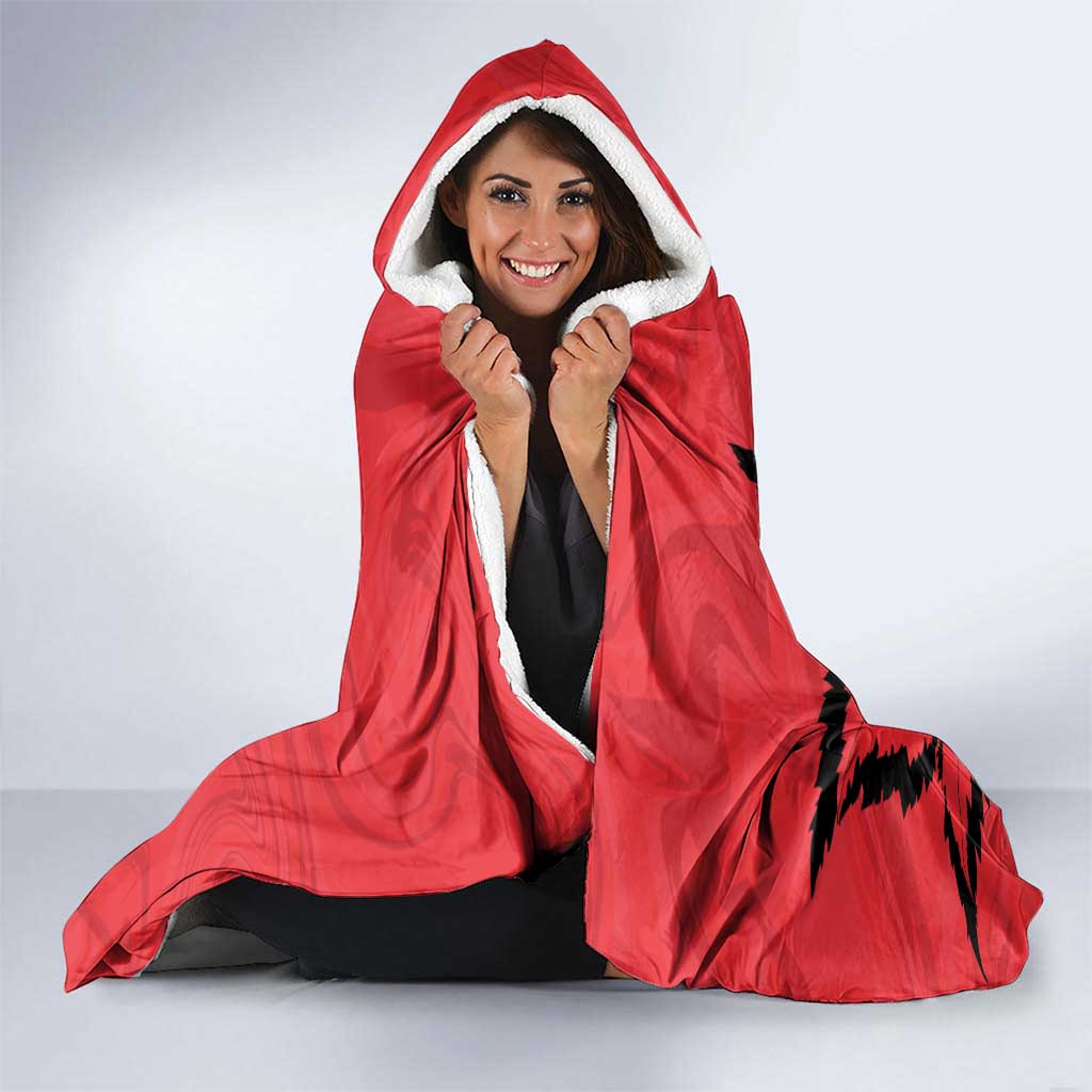 Custom Canada Curling Hooded Blanket Go Maple Leaf Marble Style - Wonder Print Shop