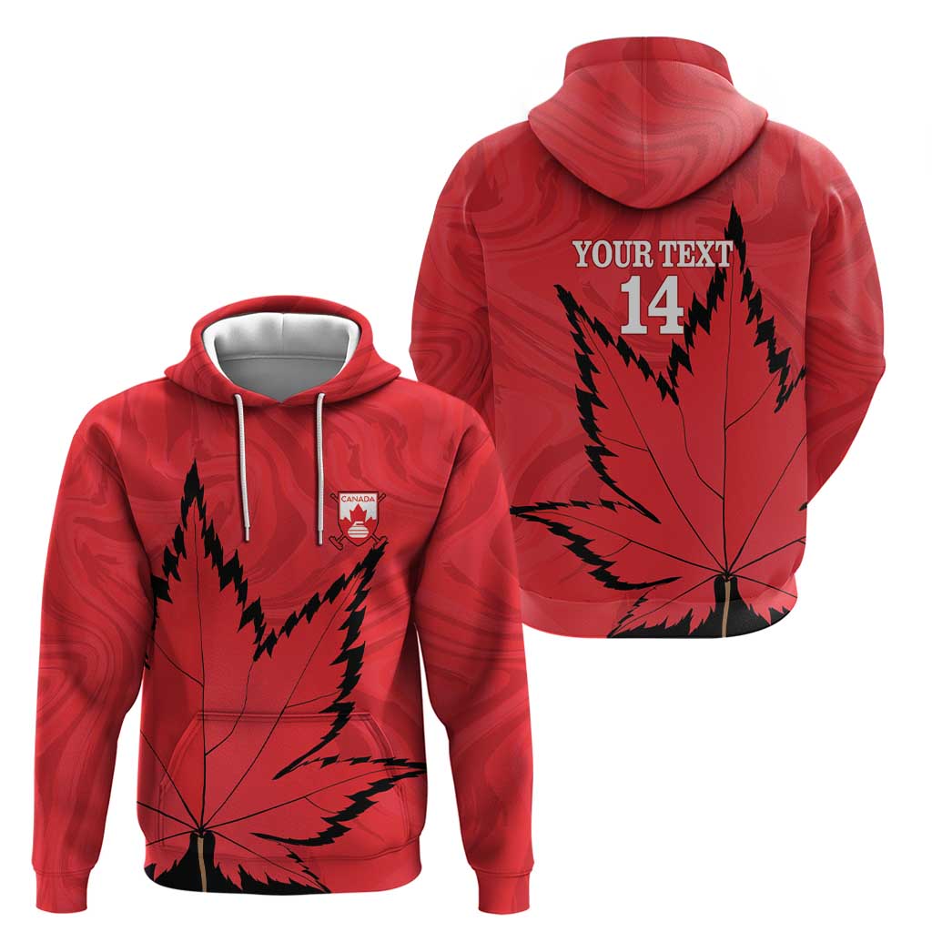 Custom Canada Curling Hoodie Go Maple Leaf Marble Style - Wonder Print Shop