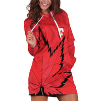 Custom Canada Curling Hoodie Dress Go Maple Leaf Marble Style - Wonder Print Shop