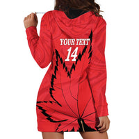 Custom Canada Curling Hoodie Dress Go Maple Leaf Marble Style - Wonder Print Shop
