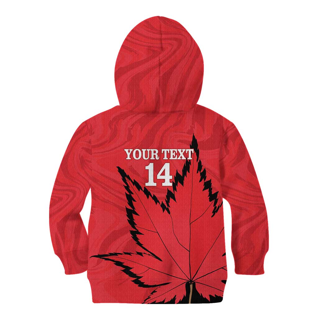 Custom Canada Curling Kid Hoodie Go Maple Leaf Marble Style - Wonder Print Shop