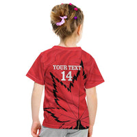 Custom Canada Curling Kid T Shirt Go Maple Leaf Marble Style - Wonder Print Shop