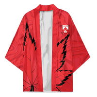 Custom Canada Curling Kimono Go Maple Leaf Marble Style - Wonder Print Shop
