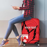Custom Canada Curling Luggage Cover Go Maple Leaf Marble Style - Wonder Print Shop