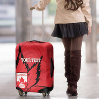 Custom Canada Curling Luggage Cover Go Maple Leaf Marble Style - Wonder Print Shop