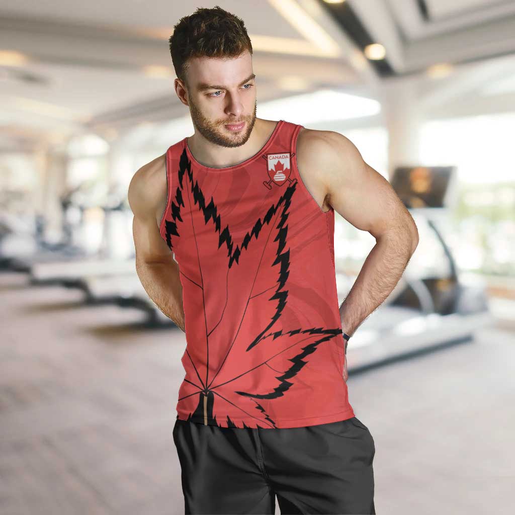 Custom Canada Curling Men Tank Top Go Maple Leaf Marble Style - Wonder Print Shop