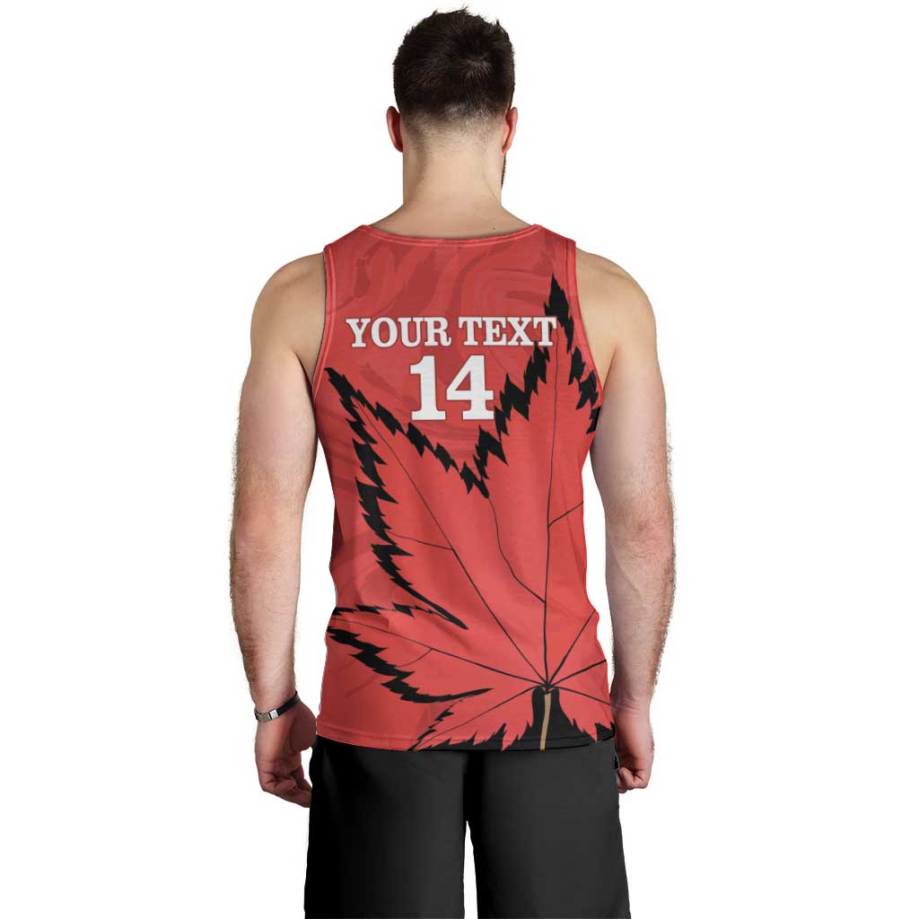 Custom Canada Curling Men Tank Top Go Maple Leaf Marble Style - Wonder Print Shop