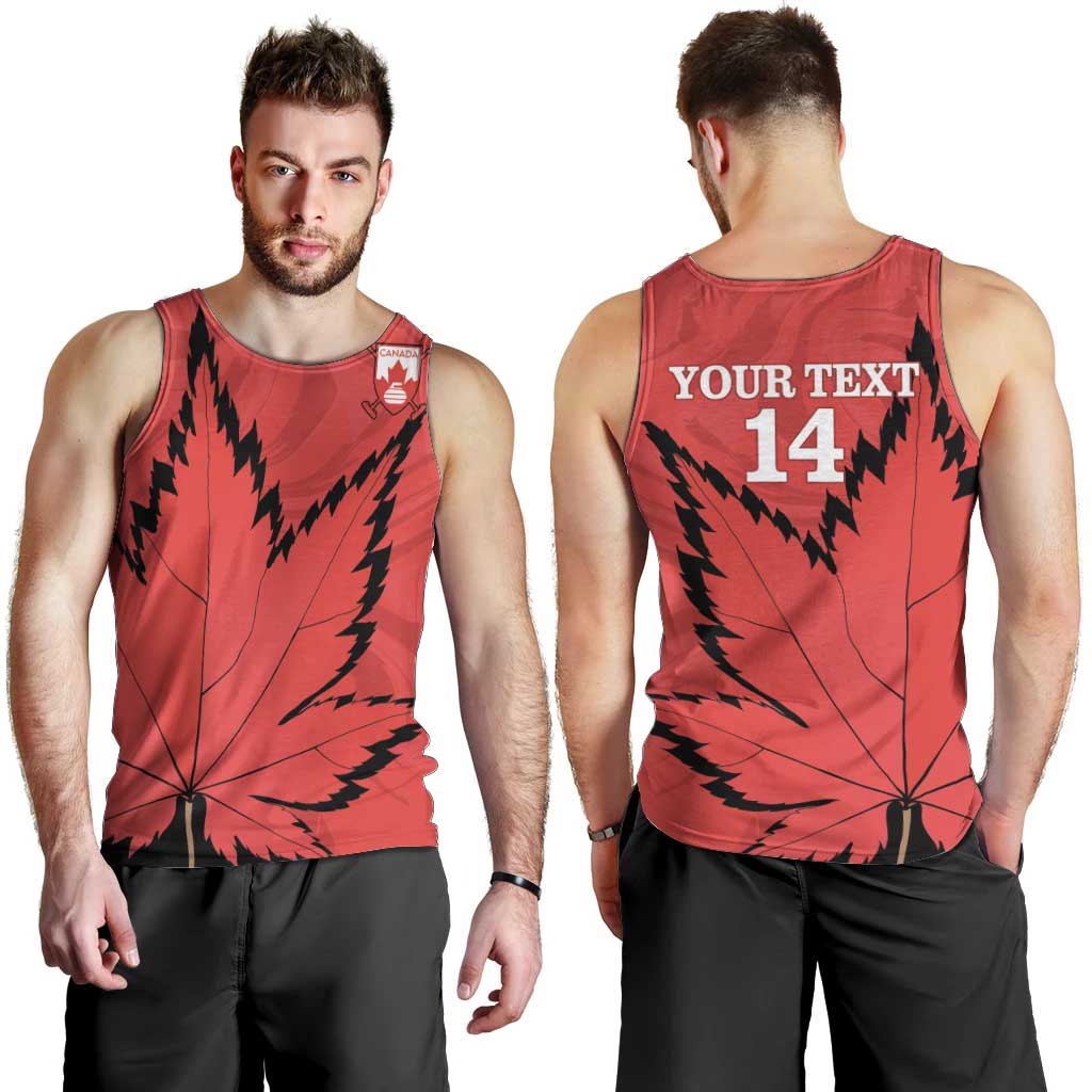 Custom Canada Curling Men Tank Top Go Maple Leaf Marble Style - Wonder Print Shop