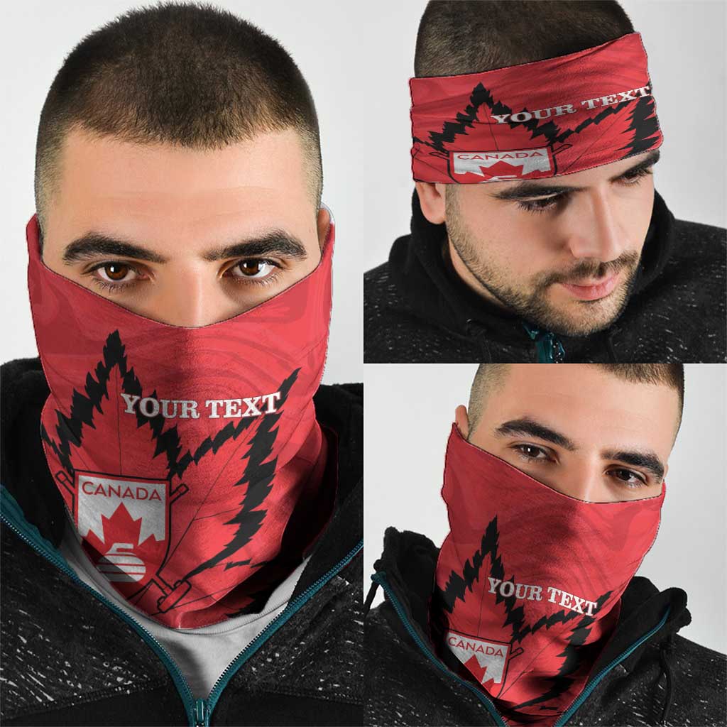 Custom Canada Curling Neck Gaiter Go Maple Leaf Marble Style - Wonder Print Shop