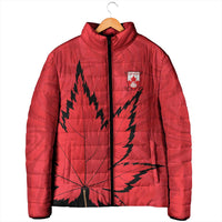 Custom Canada Curling Padded Jacket Go Maple Leaf Marble Style - Wonder Print Shop