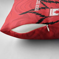 Custom Canada Curling Pillow Cover Go Maple Leaf Marble Style - Wonder Print Shop