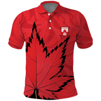 Custom Canada Curling Polo Shirt Go Maple Leaf Marble Style - Wonder Print Shop