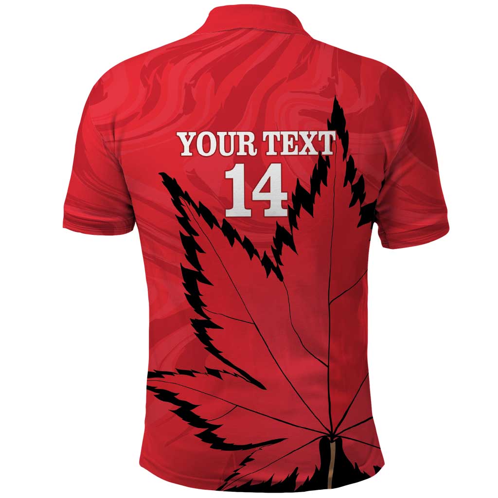 Custom Canada Curling Polo Shirt Go Maple Leaf Marble Style - Wonder Print Shop