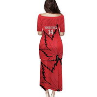 Custom Canada Curling Puletasi Go Maple Leaf Marble Style - Wonder Print Shop
