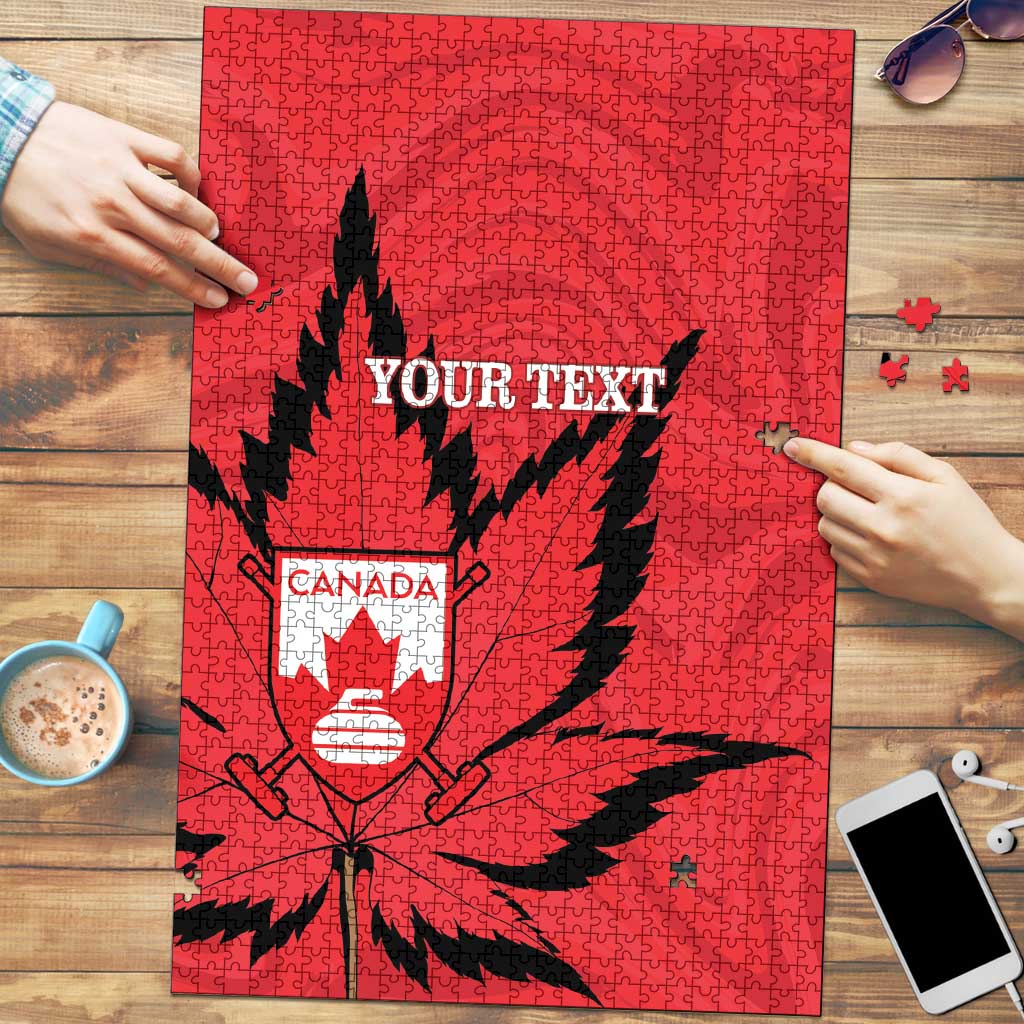 Custom Canada Curling Puzzle Go Maple Leaf Marble Style - Wonder Print Shop