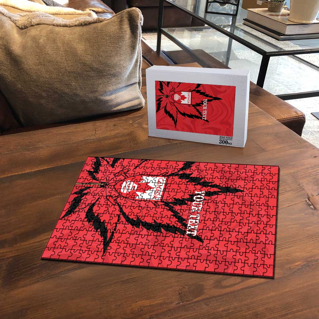 Custom Canada Curling Puzzle Go Maple Leaf Marble Style - Wonder Print Shop