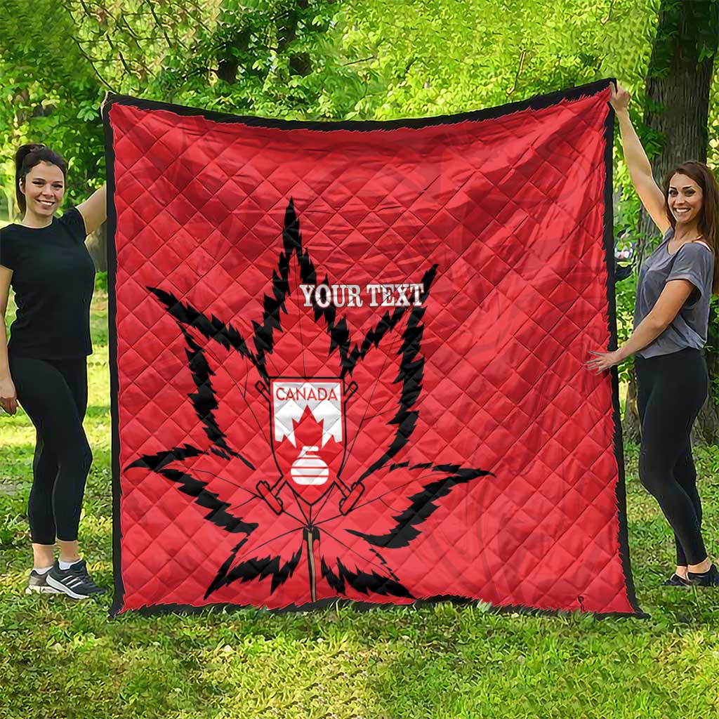 Custom Canada Curling Quilt Go Maple Leaf Marble Style - Wonder Print Shop