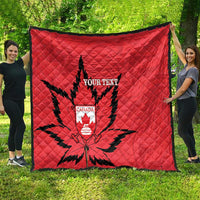 Custom Canada Curling Quilt Go Maple Leaf Marble Style - Wonder Print Shop