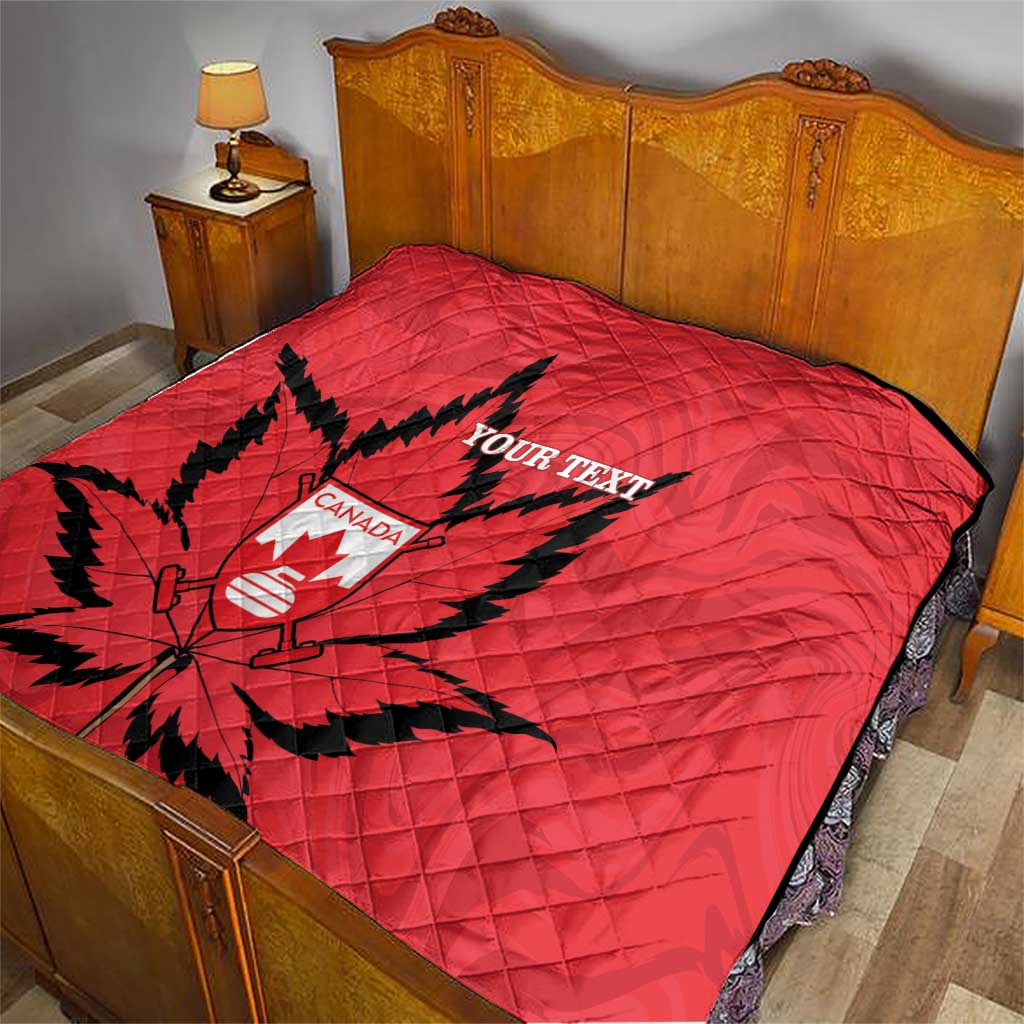 Custom Canada Curling Quilt Go Maple Leaf Marble Style - Wonder Print Shop