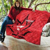 Custom Canada Curling Quilt Go Maple Leaf Marble Style - Wonder Print Shop
