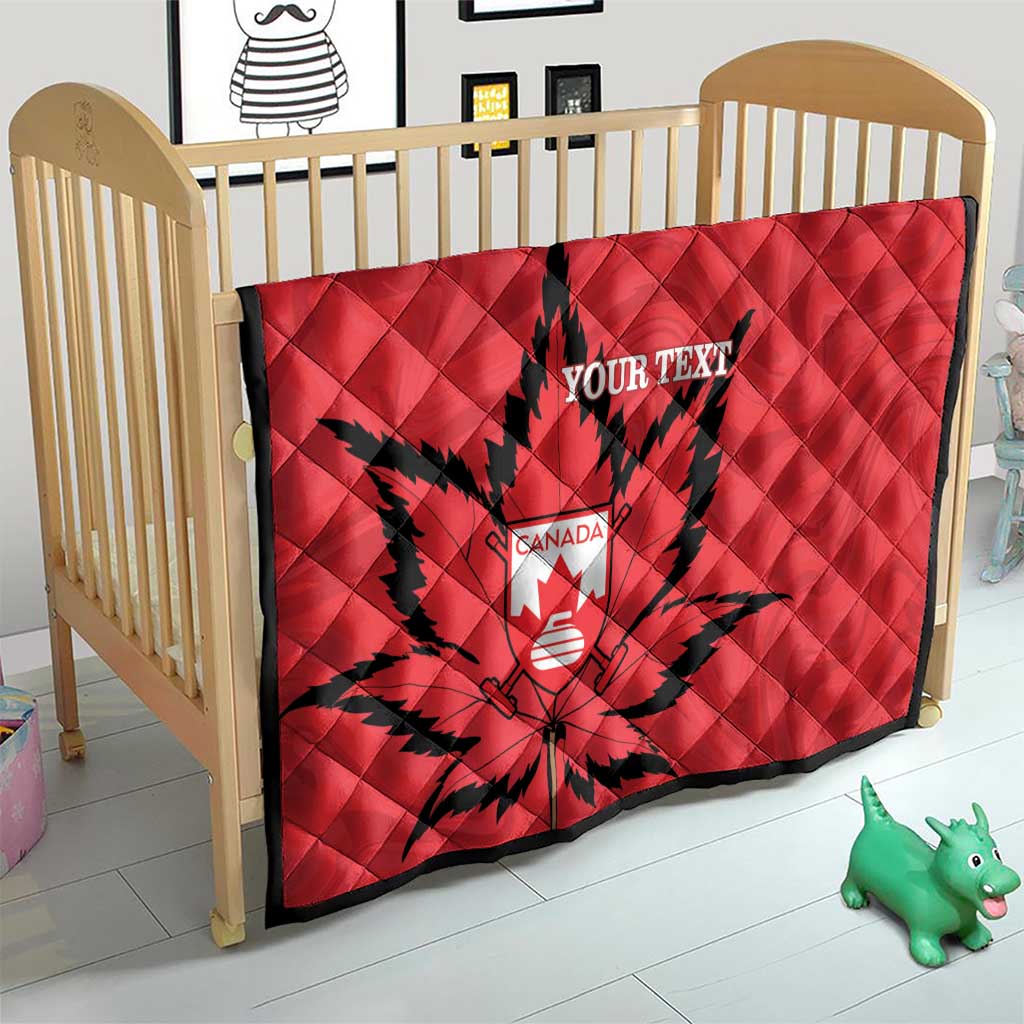 Custom Canada Curling Quilt Go Maple Leaf Marble Style - Wonder Print Shop