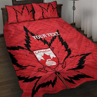 Custom Canada Curling Quilt Bed Set Go Maple Leaf Marble Style - Wonder Print Shop