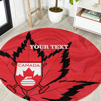 Custom Canada Curling Round Carpet Go Maple Leaf Marble Style - Wonder Print Shop